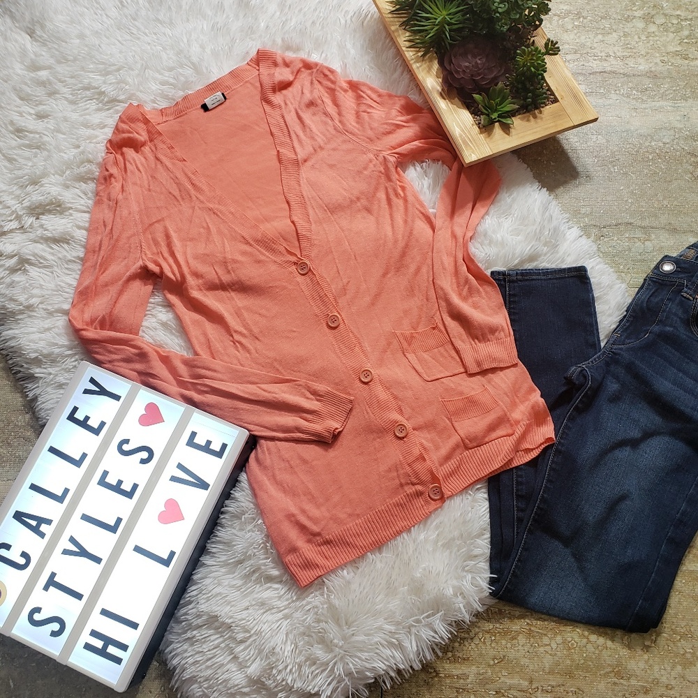 J Crew Lightweight Cardigan Size Small Peach C 17